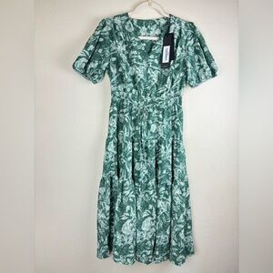 S DEER Green Floral Print Maxi Dress